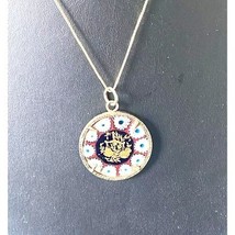 GOLD WASHED 925 STERLING SILVER MILLEFIORI GLASS ZODIAC ARIES PENDANT SKY - £47.31 GBP