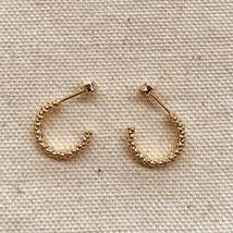 18k Gold Filled Cluster Beads Semi Hoop Earrings - £6.21 GBP