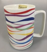 Pfaltzgraff Everyday Wavy Lines Multi-Color Ribbons Porcelain Mug 18 oz NEW - $25.97