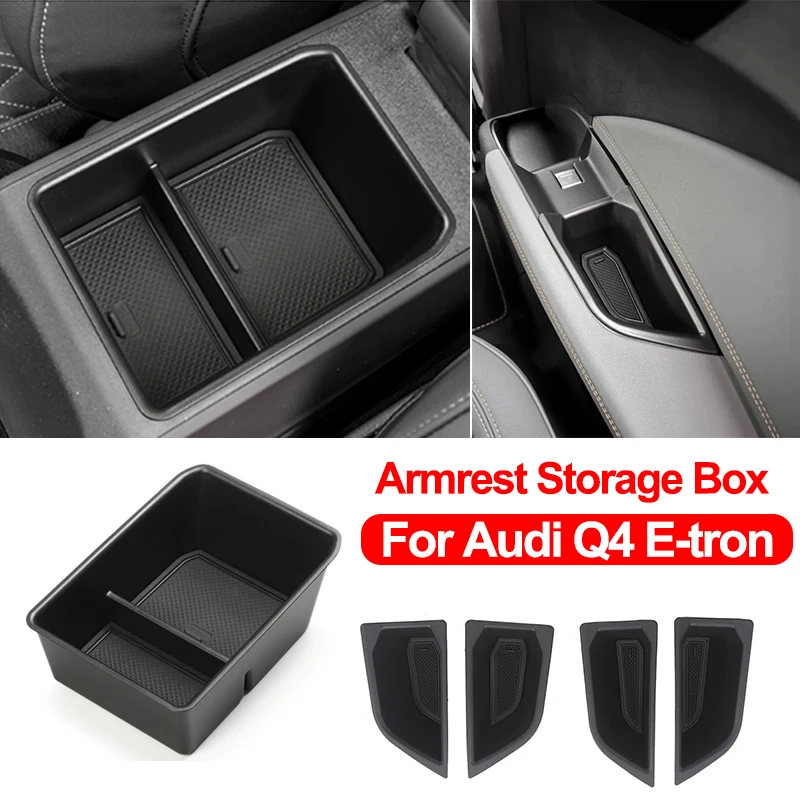 For Audi Q4 E-tron Accessories Car Center Console Armrest Box Storage Door Grab - £20.66 GBP+