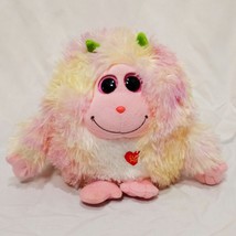Lola Monstaz Ty Plush Stuffed Animal Makes Sounds Pink Yellow Big Eyes 2012  8&quot; - £11.78 GBP