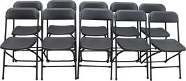 10 Pack Black Plastic Commercial Folding Chair Stack-able Chairs  - £141.54 GBP
