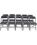 10 Pack Black Plastic Commercial Folding Chair Stack-able Chairs  - $246.96 CAD