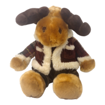 Dan Dee Collector&#39;s Choice Holiday Moose Plush in Coat &amp; Pants 14&quot; Stuffed Toy - £11.86 GBP