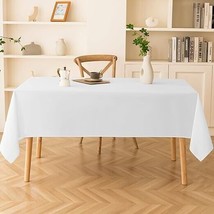 Aocoz 60x120 Inch Rectangle Tablecloth - 10 Pack White Table Cloths Stain Resist - £33.80 GBP