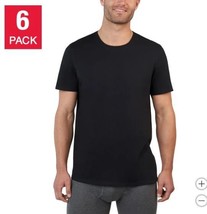Kirkland Signature Mens T-Shirts Black 6-Pack Crewneck Tagless Stretch C... - $46.99