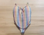 J. Crew Seersucker Pastels Plaid One Piece Swim Bathing Suit Size 14 NWT - $44.55