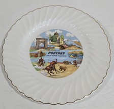 Vintage Sheffield Bone White China MONTANA Souvenir Plate Made in USA - $26.37 CAD