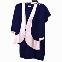 Kari&#39;s Korner LTD Women&#39;s 2 Piece Dress Made in the USA Size 16 Navy &amp; W... - $30.18