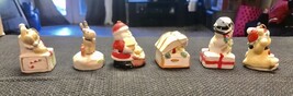 6 Too Cute Vintage Hand Painted Ceramic Christmas Tree Ornaments - $11.88