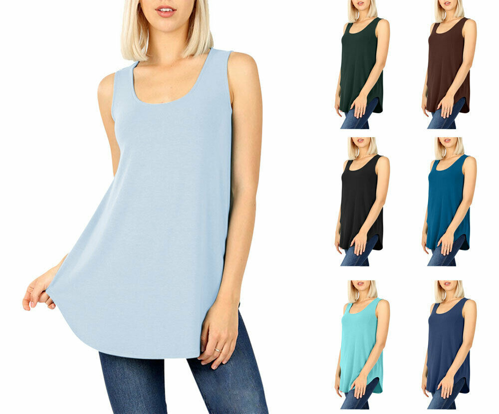 Womens Sleeveless Round Neck Relaxed Fit Tank Top - $12.58+