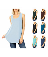 Womens Sleeveless Round Neck Relaxed Fit Tank Top - $23.25 CAD
