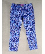 Lilly Pulitzer South Ocean Skinny Jeans Crop Blue Whispurr 6 Preppy Beach - $49.39 CAD