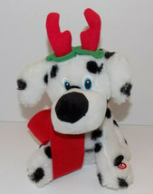 Gemmy Christmas Animated Spinning Dalmatian Jingle Bells Reindeer Antlers 10&quot; - £11.47 GBP