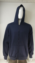 Full-Zip Hoodie Fleece Jacket Long Sleeve Sweatshirt  Blue Med SKU #0498840 - £19.15 GBP