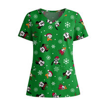 Mickey Mouse Women's Scrub Top, Green Size 3XL - $25.73