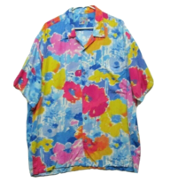 Vtg JAMS WORLD Floral Splash Abstract Hawaiian Mens Rayon Button Shirt X... - $141.49