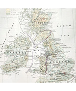 1916 Map Europe British Isles Scotland Ireland England Wales Physical DWSS9 - $42.08 CAD