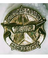 Vintage Gold Tone AMERICAN LEGION Serice Membership Star Lapel Hat PIN - $13.49 CAD