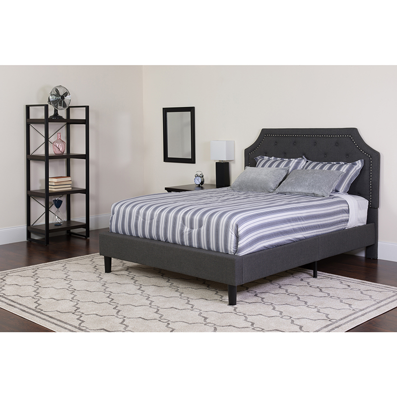 Twin Platform Bed-Dark Gray SL-BK4-T-DG-GG