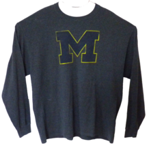 Champion University of Michigan Mens Distressed Long Sleeve Dark Gray Sh... - $18.76