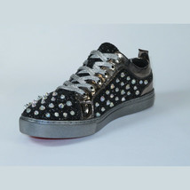 Mens Fancy Shoes By FIESSO AURELIO GARCIA, Spikes Rhine stones 2413 Black image 4