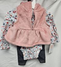 Carter's Just One You Baby Girls' Newborn Floral Sherpa Top & Bottom Set NWT image 2
