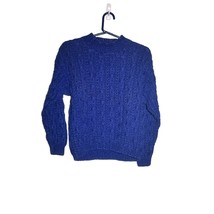 Cape Isle Knitters Womens Blue Cable Knit Sweater Medium Hand Knit Cold ... - $469.08 MXN