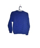 Cape Isle Knitters Womens Blue Cable Knit Sweater Medium Hand Knit Cold ... - $35.07 CAD