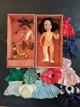 1950s Vintage Terri Lee Doll Black Hair Clothes Dresses Shoes Tagged 16 In Case - £305.01 GBP