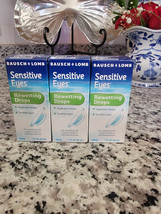 Lot of 3 Bausch Lomb Sensitive Eyes Rewetting Drops 1oz Contact Lenses Exp 11/25 - $54.44