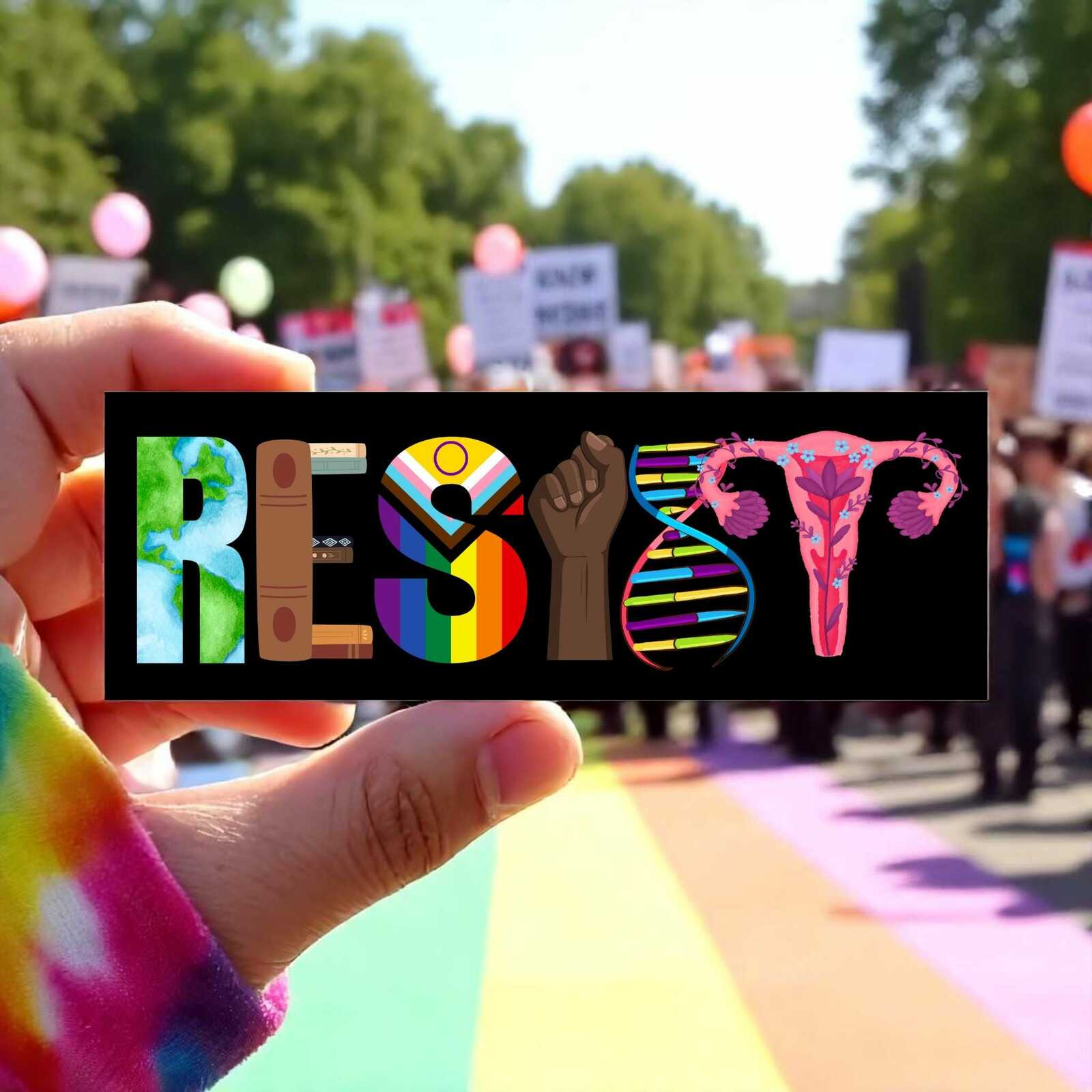 Resist Car Magnet/Bumper Sticker, Banned Books BLM Reproductive LGBT Rig... - $4.21+