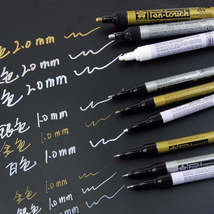 Sakura Pen-Touch Paint Marker 3 pcs/lot Gold/Silver/White 0.7mm/1mm/2mm Mark On  - £16.78 GBP+