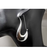 Large Pipe Hoop Earrings 925 Sterling Silver Handmade Women Puffy Earrin... - £49.56 GBP