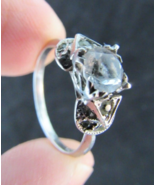 Estate Sale! STERLING SILVER vintage CUBIC ZIRCONIA ring 925 womens 2g S... - £24.25 GBP