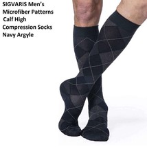 SIGVARIS Microfiber Shades Argyle Calf Highs 15-20mmHg (Navy) Size A - $25.22