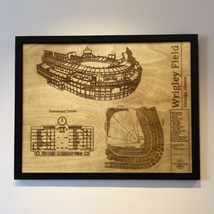 Wrigley Field Chicago, Illinois Wood Engraved Wall Hanging Stadium Bluep... - $19.59