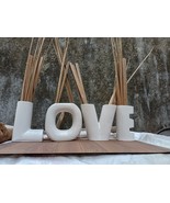 Pottery White Ceramic  Flower Vases Set of 4 pcs LOVE Shaped Pampas Gras... - $2,906.49 MXN