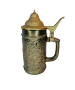 STEIN German Ein Prosit Der Gemutlichkeit Molded Glass Plastic Lid Beer ... - €8,92 EUR
