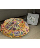 Indian Round Floor Pillow Vintage Bohemian Patchwork Cushion Cover Color... - $34.29