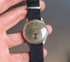 Vintage Olma Super Tropical Black Dial Military Style Watch 35mm - $237.50