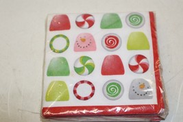 VTG Department 56 Christmas Candies Paper Beverage Cocktail Napkins Holiday NEW - £4.74 GBP