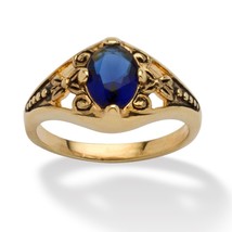 Womens Antiqued 14K Gold Birthstone September Sapphire Ring 5 6 7 8 9 10 - £64.94 GBP
