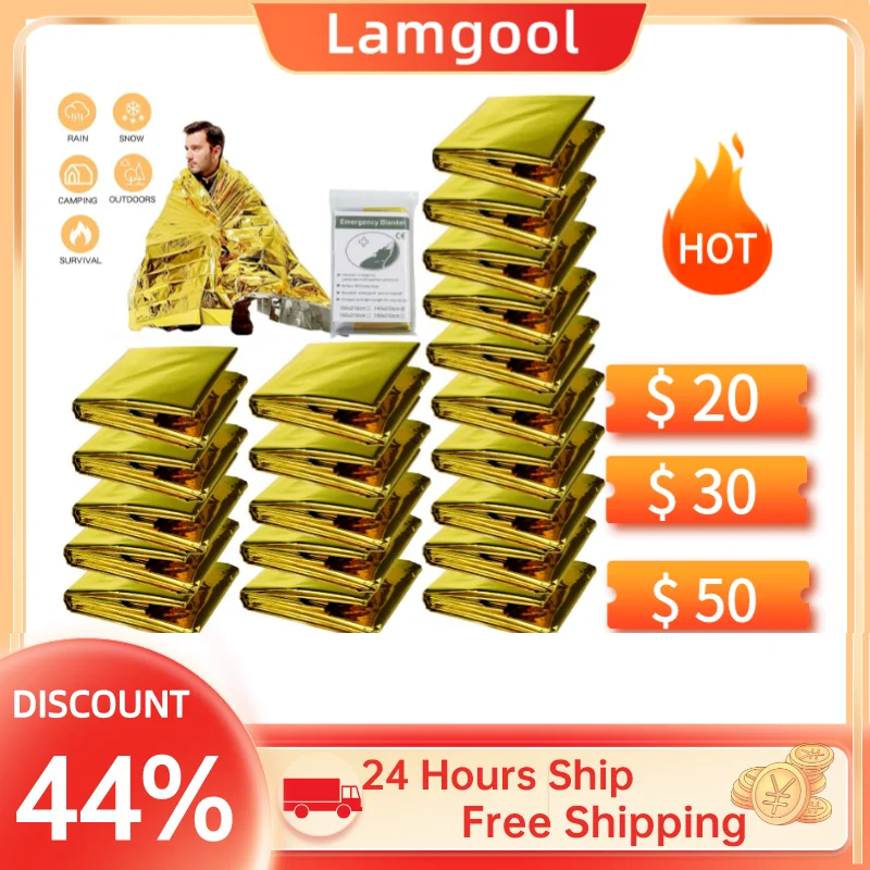 Emergency Blanket Outdoor Survive First Aid Military Rescue Kit Windproof - $11.02+
