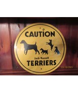 JACK RUSSELL TERRIER ALUMINUM  CAUTION CROSSING SIGN - £7.47 GBP