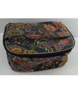 vintage toilertry cosmetic bag travel case cloth flower pattern Trina br... - $27.01 CAD