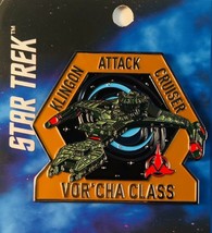 Star Trek Next Generation Klingon Vor&#39;Cha Attack Cruiser Metal Enamel Pi... - $14.45