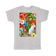 Macaw and Cockatoo : Gift T-Shirt Tropical Birds Nature Animal Botanic Parrots - £14.42 GBP