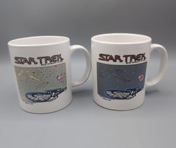 2 Star Trek Mug Cup Klingon Enterprise Image Design Concepts Inc Vintage... - $19.34