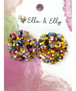 Ella &amp; Elly Multicolor Seed Beaded Stud Earrings - $13.32 CAD